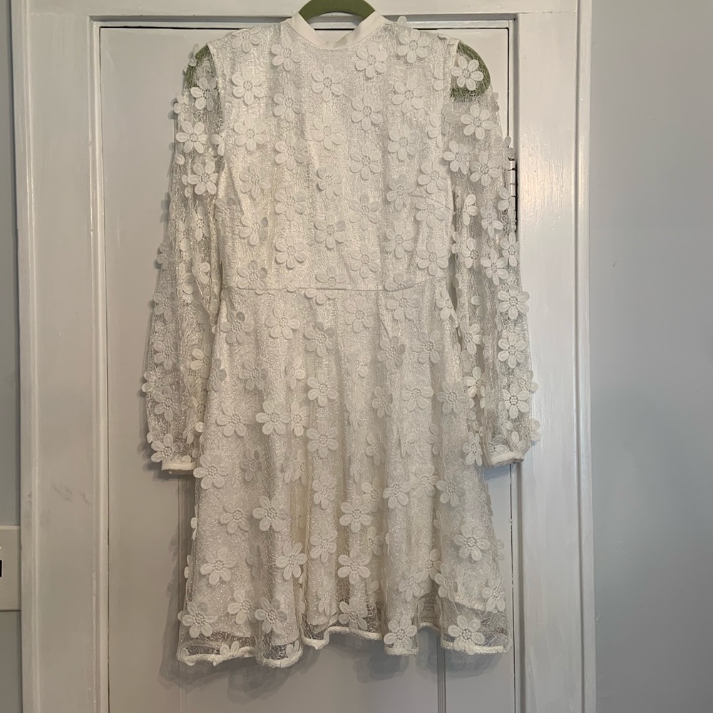 BHLDN Olympia White Floral Dress
